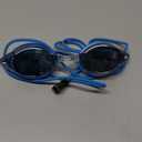 Anti Fog Racing Swimming Goggles with Quick Adjust Bungee Strap (Universal Fit, Blue Mirror)