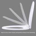 Hibbent Premium Elongated Toilet Seat with Quiet Close, One-Click to Quick Release, Installation Non-Slip Seat Bumpers, Slow Toilet Seat and Cover, Cleaning-White Color