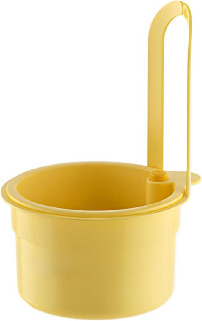 Silicone Sink Strainer Basket, Kitchen Sink Drain Strainer Basket Food Waste Catcher, Press Dumping & Faucet Hanging Design, Corner Colander Food Drainer Waste Filter Accessories for Sink (Yellow)