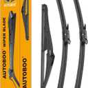 AUTOBOO 28"+21" Windshield Wipers with 12" Rear Wiper Blade Replacement for Mercedes-Benz ML-Class W164 2006-2011 ML320 ML350 ML550 ML63 2005-2012 X164 GL-Class W251 R-Class -Original Factory Quality
