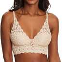 Maidenform Women's Lace Bralette, Padded Longline Bralettes, Convertible Wireless Bras for Women (38 B)