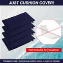 4 Pack Outdoor Chaise Lounge Cushion Covers Waterproof, Patio Lounge Chair Cushion Replacement Covers with Zipper and Ties for Patio Pool (72 x 21 x 3 Inch, Lake Blue, Cushion Not Included)