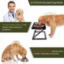 Elevated Dog Bowl Stand, Adjustable Height and 20° Tilt Angle, 2 Stainless Steel Bowls Raised Dog Feeder, Anti-Slip Base, Easy to Clean, for Small Medium Large Dogs