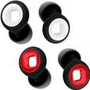 Motorcycle Ear Plugs Wind Noise Cancelling, 45db Reusable Soft Silicone Earplugs for Noise Reduction for Moto Riding,Sleeping,Motorbike,Concerts,Work,Study,Snoring,Trave (2 Pairs Black & Red, Medium) (1 pair (Pack of 1))
