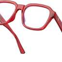 VISOONE Oversized Square Blue Light Blocking Glasses Fashion Computer Eyewear for Women and Men BENNETT (Burgundy Red)