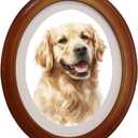 Levoberg Oval Picture Frame 5x7 Wood Oval Photo Frames for Wall Silouette Picture Frame Classic Wall Mounting Pictures Frame with Seamless Nail for Home Decor Gallery Art 1 Pack Brown