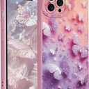Cute Butterfly iPhone 15 Pro Max Case Aesthetic Shockproof Design Trendy Stylish Kawaii Phone Case Silicone Soft Shell Protective Cover with for Women Girls