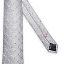 DiBanGu Mens Silk Necktie Solid Color Tie and Pocket Square Cufflink Tie Clip Set Woven Plain Ties for Men Wedding Party (Gray)