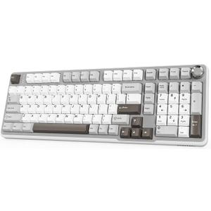 TONTRU Wireless Mechanical Gaming Keyboard, Tri-Mode Connectivity (Bluetooth 5.0/2.4GHz/USB-C), Hot-Swappable, RGB Backlit,101-Key Layout Keyboard with Volume Knob for PC, Laptop, Tablet