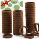 Bessrung 100 Pcs Thick Seamless Hair Ties, Ponytail Holders Hair Accessories for Women Girls No Damage for Thick Hair(Dark Brown Colors)