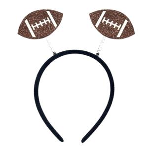 5 x AIUPUOC Football Headband for Women Cute Football Design Headband Head Boppers Sports Hair Accessories for Football Mom Fans Game Day Cheer Hairband Non Slip 1Pcs (Brown B, Average)
