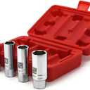 5PCS Magnetic Spark Plug Socket Set Includes 14mm 16mm Thin Wall Socket and 9/16-inch 5/8-inch and 13/16-inch Sockets 3/8-inch Drive Magnet Retains Spark Plugs