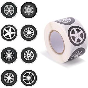 500pcs Racing Stickers, Self-Adhesive Car Tire Wheel Stickers for Racing Theme Party Decor Vehicles Helmets