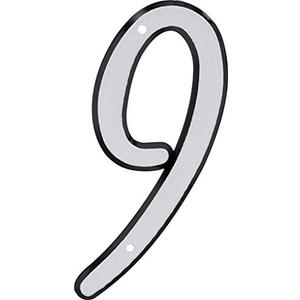 HIllman 841614 4-Inch Nail-On Reflective Plastic House Number 9 4 Pack