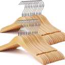 Kid Hangers 30 Pack Soild Wooden Hanger,Natural Smooth Finish Wooden Baby Hangers with Non Slip Notches & Anti-Rust 360 Swivel Hook,Durable Toddler Hanger for Coat,Shirt,Dress