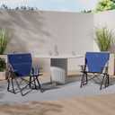 GCI Outdoor Kickback Rocker Camping Chair | Portable Folding Rocking Chair with Durable Armrests, Drink Holder & Relaxed Lowered Seat for Comfort Heathered Royal