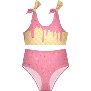 Girls Tankini Swimsuit Bathing Suit Two Piece Bikini Summer Beach Swimwear with Adjustable Strap 11-12 Years (Pink)