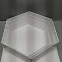 3 Pack Extra Large Acrylic Buffet Risers - 14 13 12 White Hexagonal Display Stands with Hollow Bottoms, Table Display Boxes Set for Food Dessert Cake Drink Catering Party Supplies