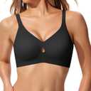 ProKloud Bras for Women No Underwire Wireless Jelly Bras Full Coverage Seamless Push Up Bralettes Support Tshirt Bra (Black, XL)