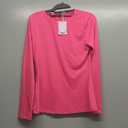 MANGOPOP Crew Neck Long Sleeve T Shirts for Women Fitted Shirts Tight Neck T Shirts Basic Tee Tops (Medium, Pink)