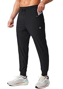 G Gradual Men's Joggers Pants with Zipper Pockets Stretch Athletic Sweatpants for Men Workout Jogging Running L