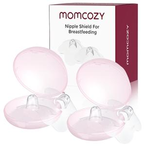 Momcozy Nipple Shield, Floral Contact Nipple Shield for Breastfeeding Moms with Flat or Inverted Nipples, Made Without BPA/BPS (2 Pairs, 17mm)