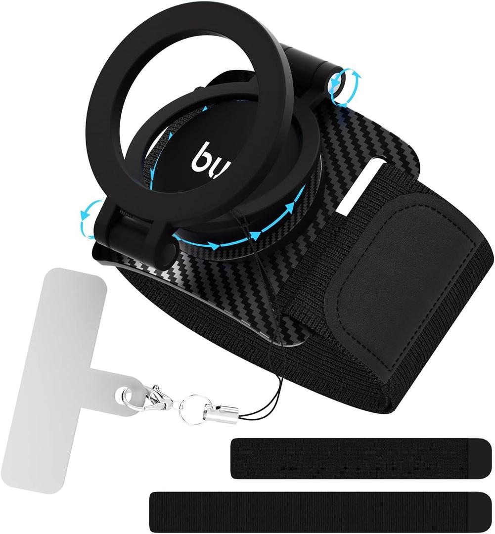 Armband for Phone for Running Armband Phone Holder 360 Rotatable Cell Phone Armband for iPhone17 16 Pro 15 14 13 12 11 Pro Max/Plus/XR/XS,Galaxy Magnetic Adjustable Sports Phone Holder