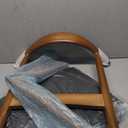 Solid Wood Dining Chair with Walnut Finish Mid Century Modern Upholstered PU Leather Dining Chairs with Curved Backrest for Dining Room, Kitchen, Study Room, Walnut Color (1-Pack)