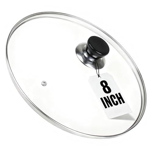 8 Inch Pan Lid, 8'' Frying Pan Lid, Tempered Glass Cast Iron Lids for Skillets, Fry Pan, Wok Pot (8 inch)