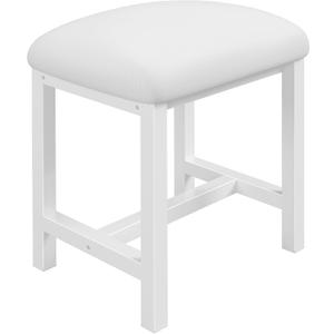 Small Vanity Stool, Cute Vanity Stools with Cushion, White Makeup Vanity Chair for Small Spaces, Living Room, Bedroom, Bathroom, Entryway, Ottoman Foot Rest for Couch Sillas Modern