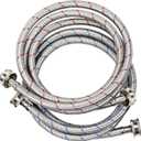 Washing Machine Hoses,Stainless Steel Washing Machine Hose 6 Foot 2 Packs Braided Premium Washer Hoses Supply Lines-washer hoses 6ft Hot and Cold Striped Water Connection by Sikawai