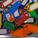 Uniclife 40 Pack Tough Plastic Key Tags with Split Ring Label Window, Assorted Colors (Multicolored)