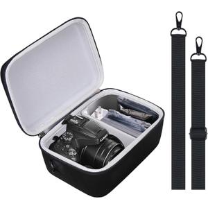 Case for Panasonic LUMIX FZ80D/G7/G85 for Canon PowerShot SX530 HS for Fujifilm X-T50/X-T5 4K Digital Camera, Compact Camera Travel Carrying Organizer with Shoulder Strap (Case Only) (Black)