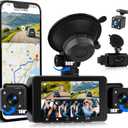 4 Channel 360 Dash Cam Front and Rear Inside,Dash Camera for Cars Built-in WiFi APP Control Night Vision G-Sensor 24H Parking Mode Loop Recording 1080P 3 Inch Dash Camera