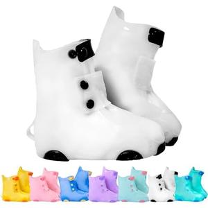 Rain Shoe Covers Kids Waterproof Shoe Cover for Boys Girls Reusable Galoshes Overshoes, Size 36/37
