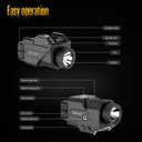 DEFENTAC 800lm Pistol Light and Green Laser Sight Combo for Guns, Tactical Flashlight White LED and Green Beam Combo, Magnetic Charging