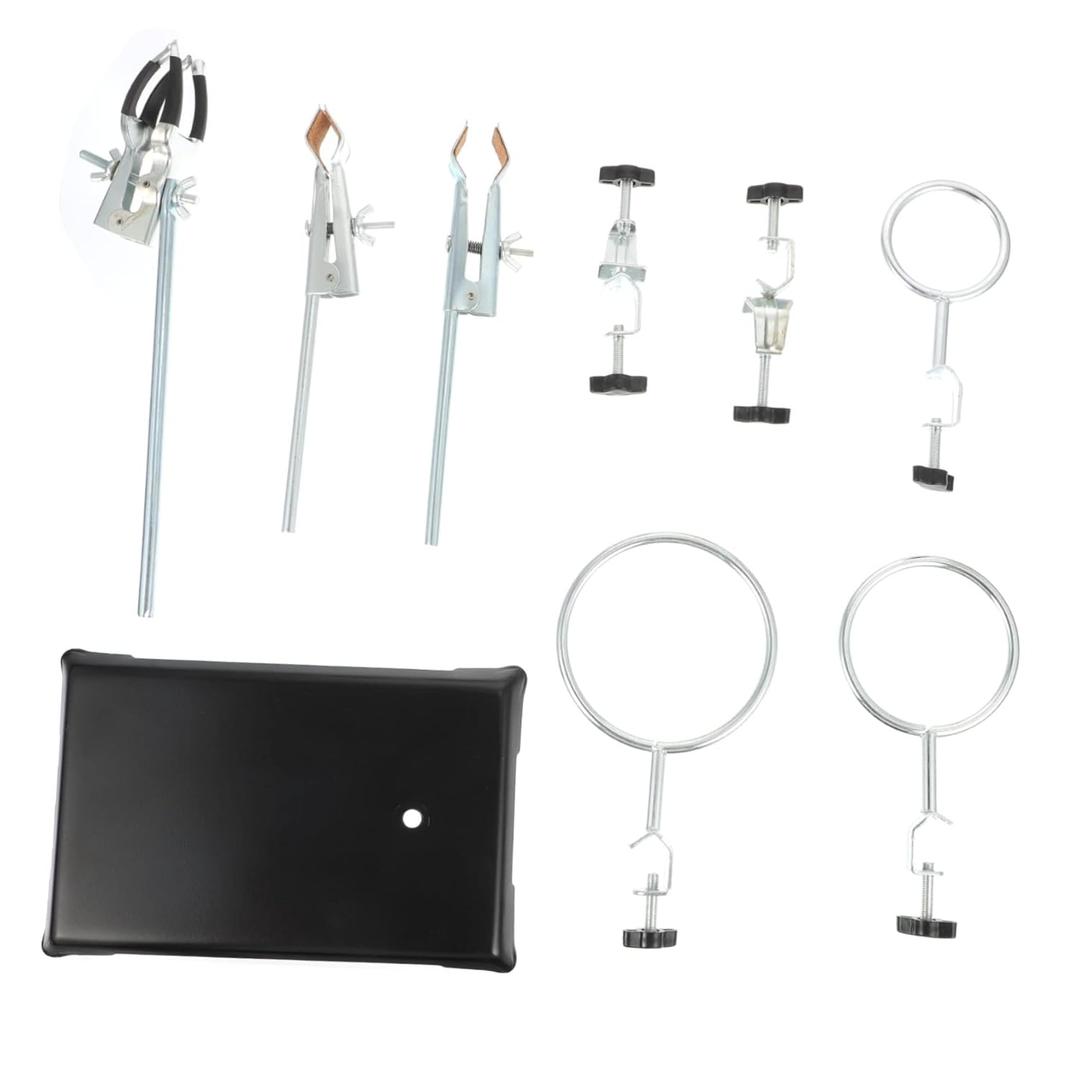 Portable Lab Stand Chem Equipment Kit Support Stand Rod Science Lab Equipment (59.5X1.5CM, Silver)