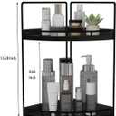 Dorhors 2-Tier Bathroom Counter Organizer,Vanity Counter Corner Shelf, Skincare, Wood Countertop Bathroom Storage and Organization for Kitchen (Black)