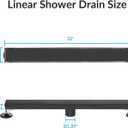 32 Inch Linear Shower Drain Matte Black Floor Drain for Bathroom Kitchen Rectangular 2 in 1 Floor Drain Tile Insert Cover 304 Stainless Steel Easy Install with Hair Strainer, Adjustable Leveling Feet
