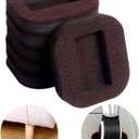 12 PCS Felt Furniture Coasters Caster Cups for Hardwood Floors, Felt Bottom Furniture Pads, Bed Office Chair Fridge Furniture Wheel Stopper to Prevent Sliding and Scratches (Brown, L: 2.6" * W:1.8")