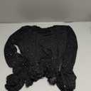 Avidlove Women Mesh Tops Rhinestone Tops Long Bell Sleeve Blouses Glitter Shirts Sexy Clubwear Outfits Black XXL