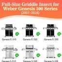 Full Size Griddle for Weber Genesis 300 Grill E310, E330, E320-6788 Full Size Griddle Insert for Genesis S310, S320, S330 Gas Grills, for Weber Part 7524, 7528