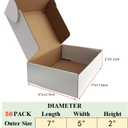 RLAVBL 7x5x2 Shipping Boxes Set of 50, White Small Corrugated Cardboard Box, Mailer Box