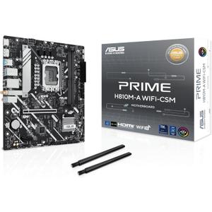 ASUS Prime H810M-A WiFi-CSM Intel H810 LGA 1851 mATX Motherboard, 6+1+1+1 Discrete MOS, DDR5, PCIe 4.0, 2X M.2, Intel 1Gb Ethernet, Wi-Fi 6, DisplayPort, HDMI, USB 10Gbps, Front USB 5Gbps Type-C
