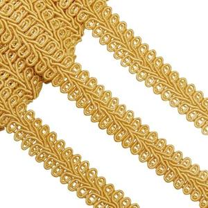 Jutom Gimp Braid Trim 1/2 Inch 20 Yard Polyester Woven Braid Trim Decorative Gimp for Costume DIY Crafts Sewing Curtain Slipcover Decoration Jewelry Making Costume Accessories(Gold)