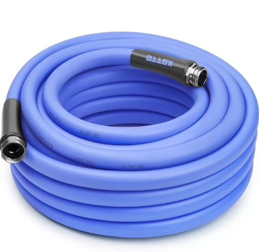 KOTTO Heavy Duty Garden Hose, 5/8" High Flow, Lightweight, Leak-Proof, Flexible Water Hose for Outdoors - Blue, 100 ft