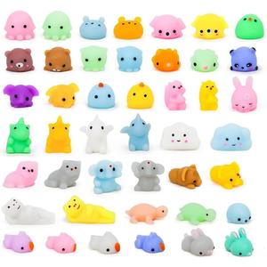 50Pcs Mochi Squishy Toys - Kawaii Squishies for Kids, Valentine's Day Gifts, Stress Relief Toys, Easter Egg Fillers