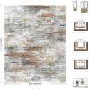 8x10 Area Rugs, Abstract Morden Soft Washable Rug, Non-Slip Low Pile Rugs for Living Room, Bedroom, Dining Room, Home, Office(Grey & Brown)