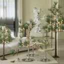 Hairui Lighted Christmas Pine Tree with Lights 4FT 36 Warm White LED Lights, Tree with Lights for Room Thanksgiving Christmas Holiday Decoration Indoor Outdoor