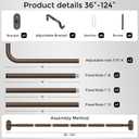 Curtain Rods 36-120 Inch, Bronze Wrap Around Blackout Curtain Rods for Windows, 1 Inch Adjustable Long Heavy Duty Room Darkening Window Treatment Rod for Bedroom, Living Room, Sliding Door